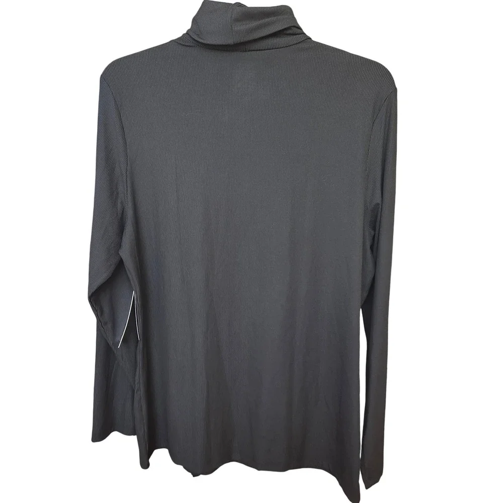 32 Degrees Heat Black Ribbed Turtleneck Long Sleeve Thermal Shirt Top‎ XXL NWT
